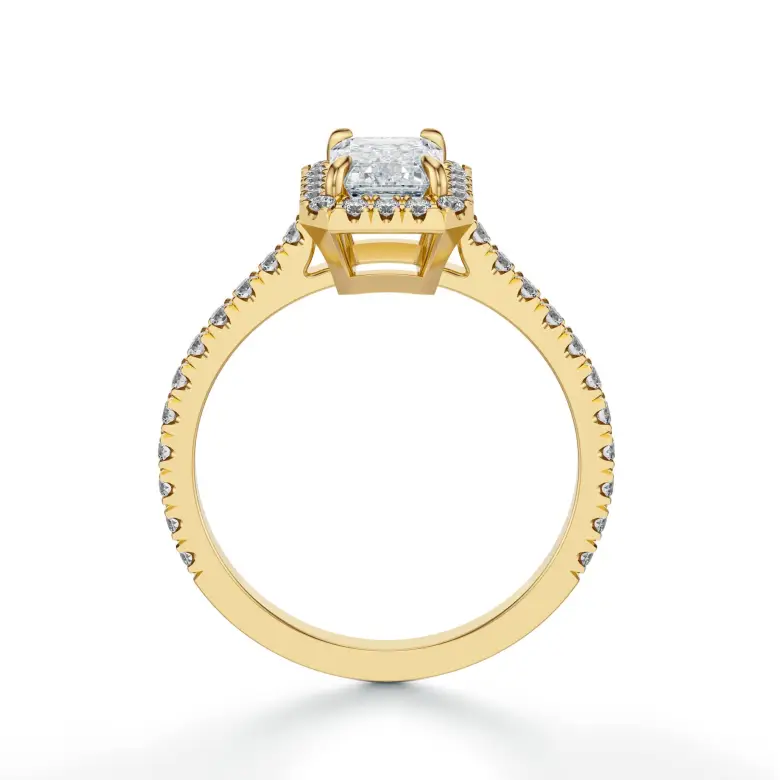 Pierścionek zaręczynowy z diamentem Emerald Halo SBPZ_086